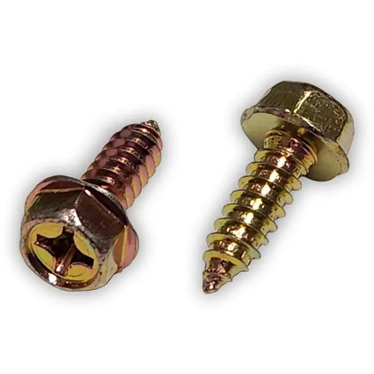 License Plate Screws 1/4 X 3/4 Slotted Hex Head Self Tapping #14 – 30 Pack