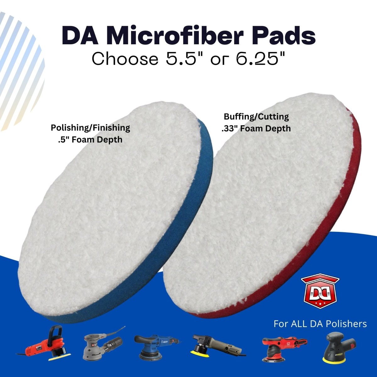 Microfiber Buffing and Polishing Pads for DA Polishers - Detail Direct
