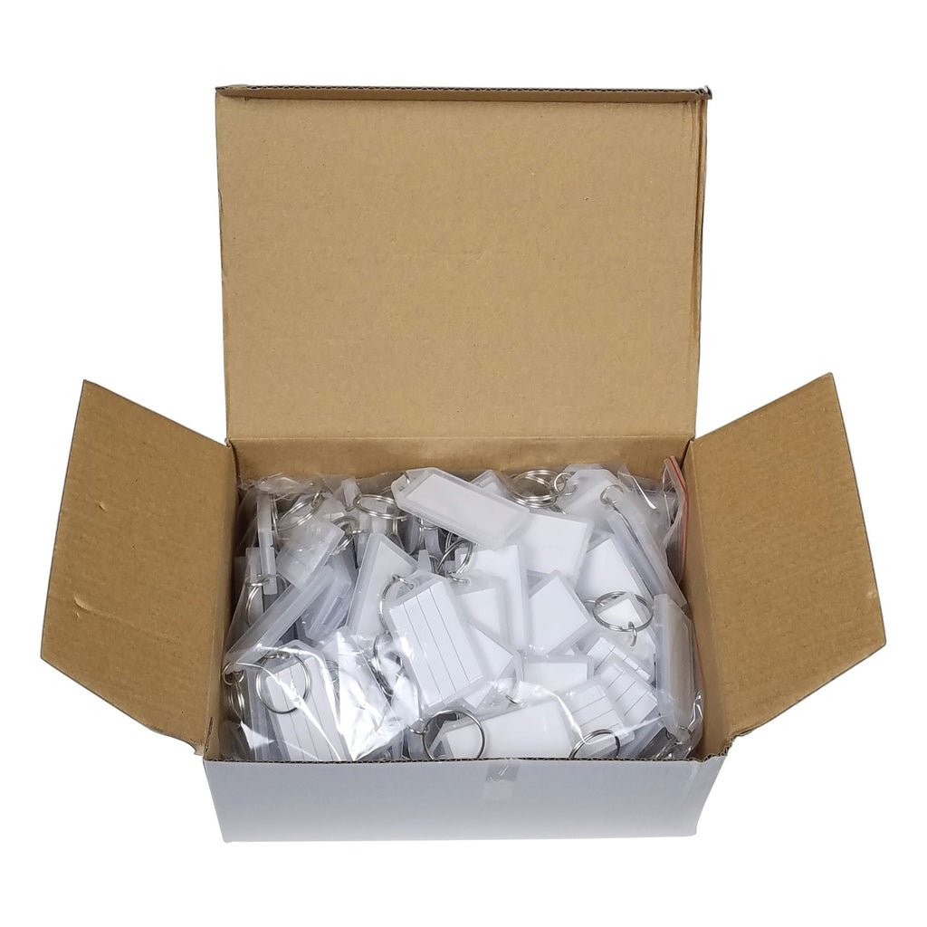 Plastic Key Tags with Split Ring & Label Window (Package of 100) - Detail Direct