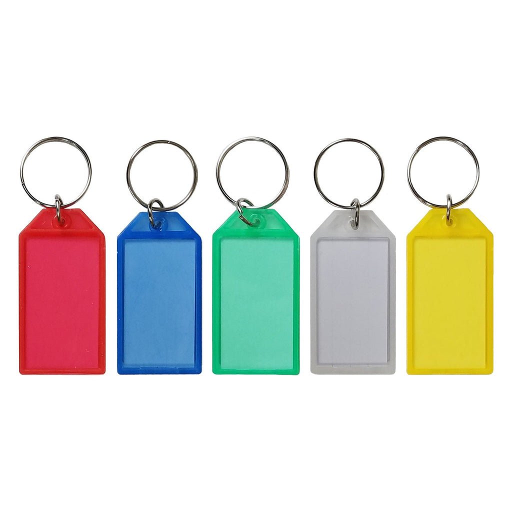 Plastic Key Tags with Split Ring & Label Window (Package of 100) - Detail Direct