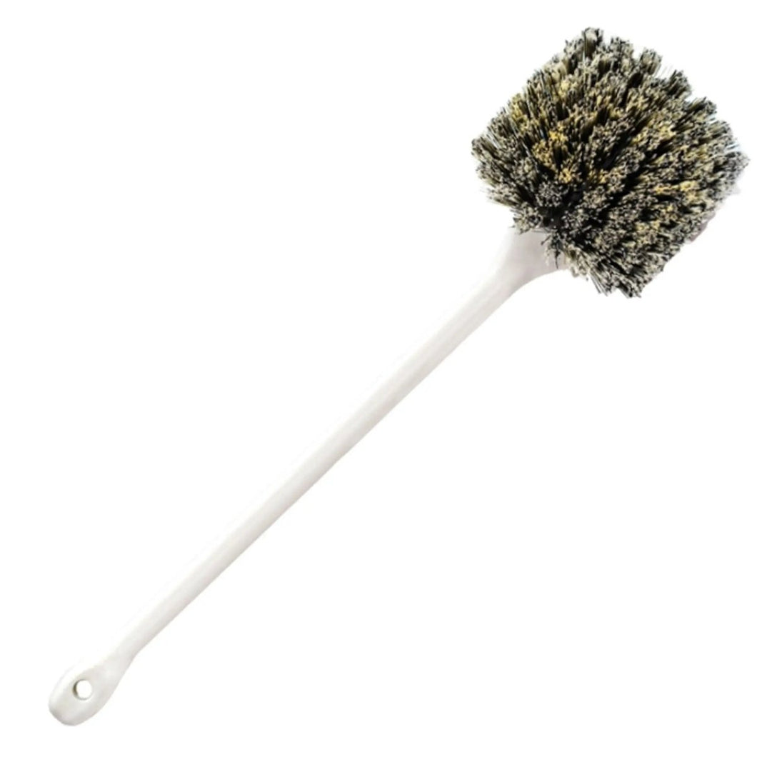 VALUE LINE Wheel and Tire Brush Long Handle Salt and Pepper Bristles - Detail Direct