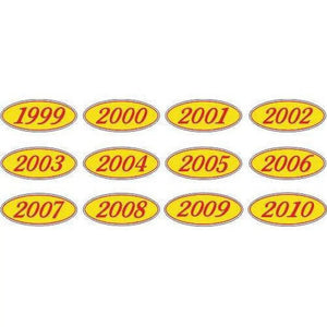 Year Oval-Red/Yellow-2014 Dozen/Pack - Detail Direct