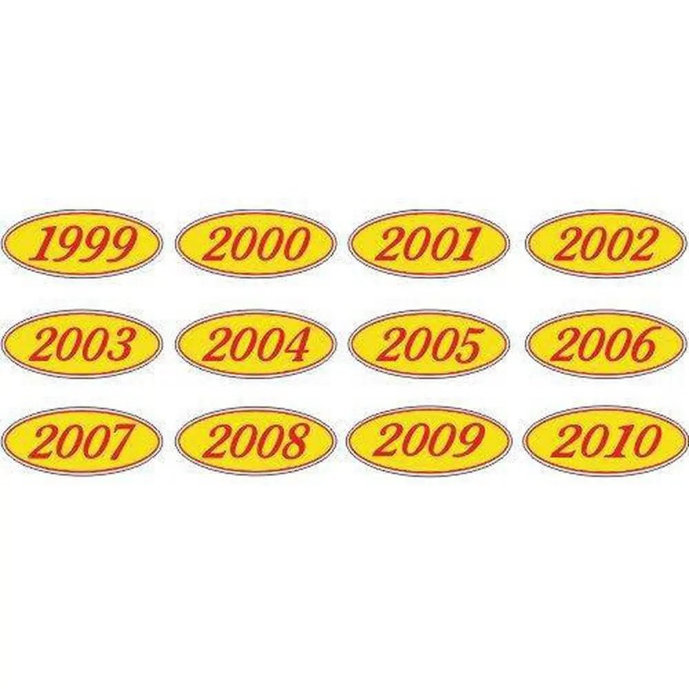 Year Oval-Red/Yellow-2014 Dozen/Pack - Detail Direct
